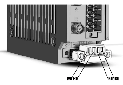 Power connector, pins 1 to 4
