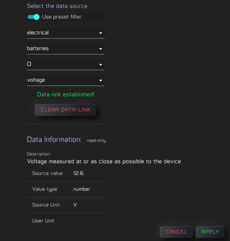 A data link in place